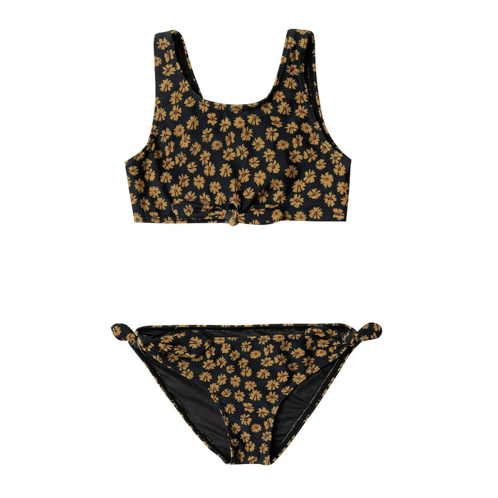 Rylee and Cru Knotted Bikini Black Floral | Tiny People