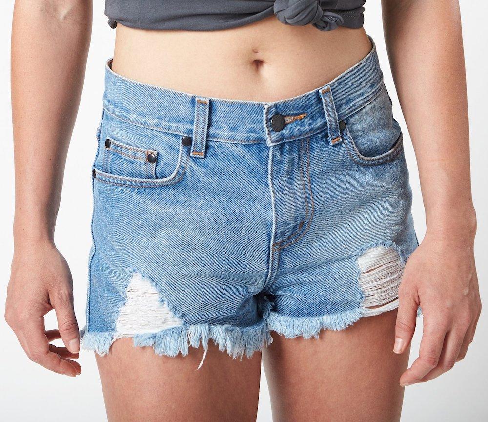 Small denim shorts hot sale
