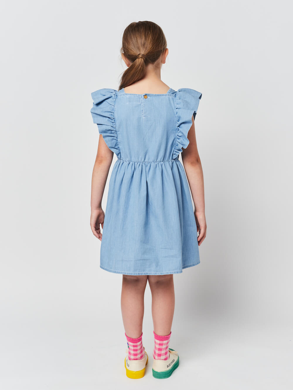 Pelican Denim Ruffle Dress