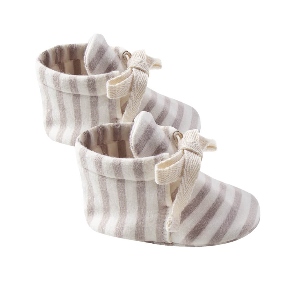 Quincy Mae Baby Booties Fog Stripe | Tiny People