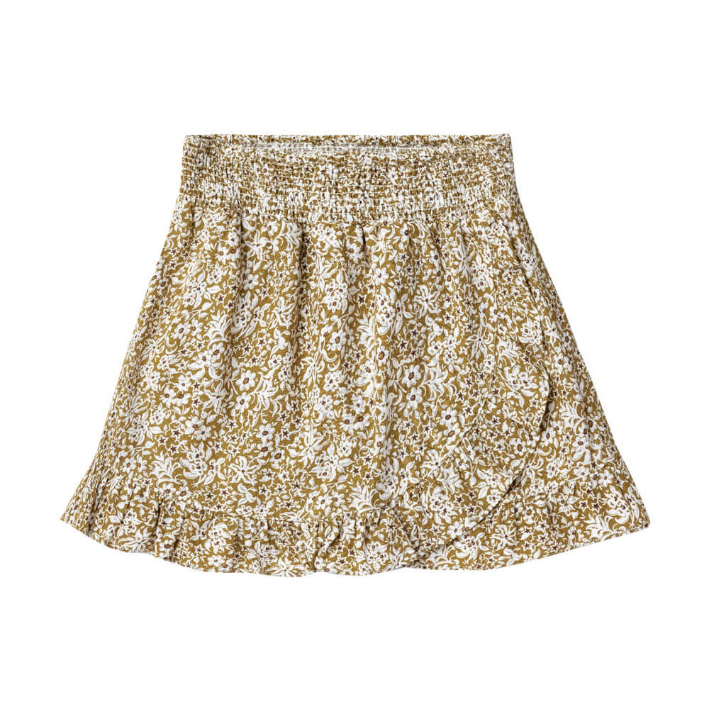 Wrap Ruffle Skirt Golden Ditsy