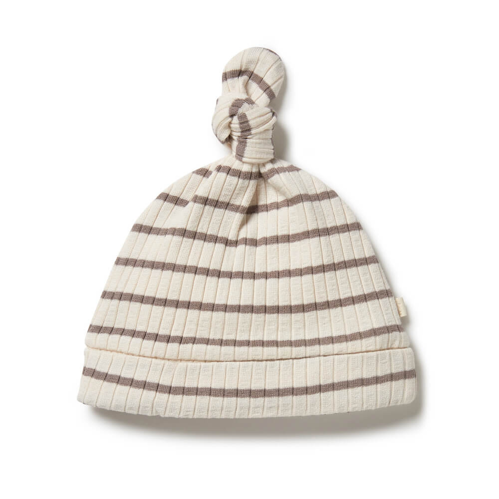 Wilson & Frenchy Organic Rib Knot Hat Hazelwood / Ecru | Tiny People