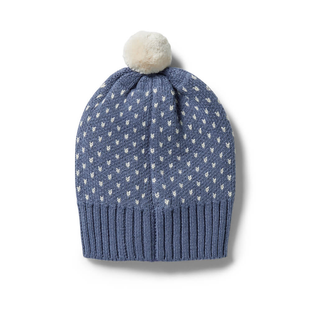 Wilson &amp; Frenchy Knitted Fleck Hat Blue Depths | Tiny People