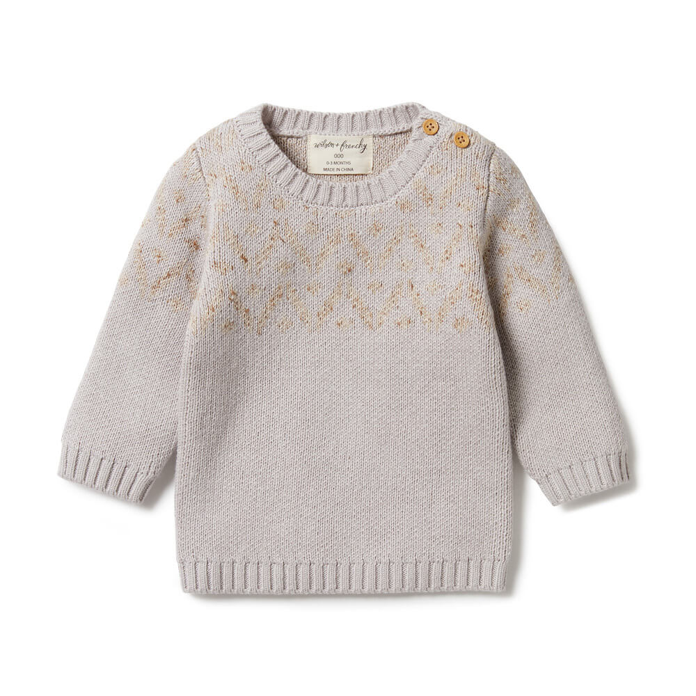 Knitted Fair Isle Jumper Nimbus Fleck